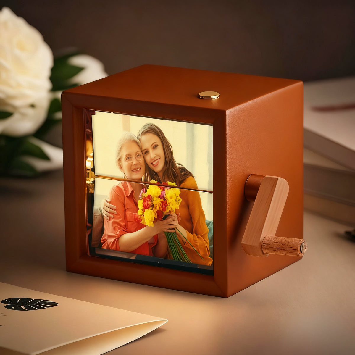 Custom 16 Photos Music Flipbook Frame Animation Machine Detachable Photos Mechanical Hand-cranked Photo Album