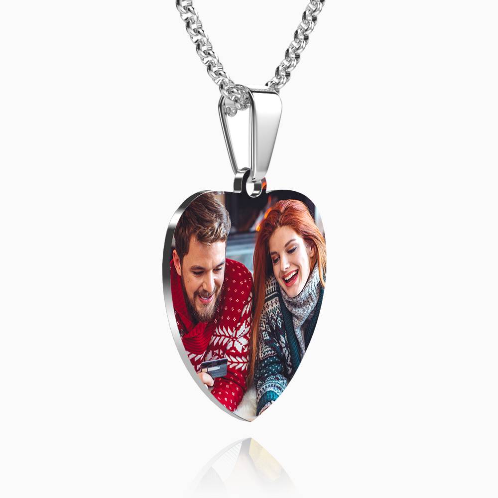 Custom Heart Tag Necklace Stainless Steel Engraved Necklace