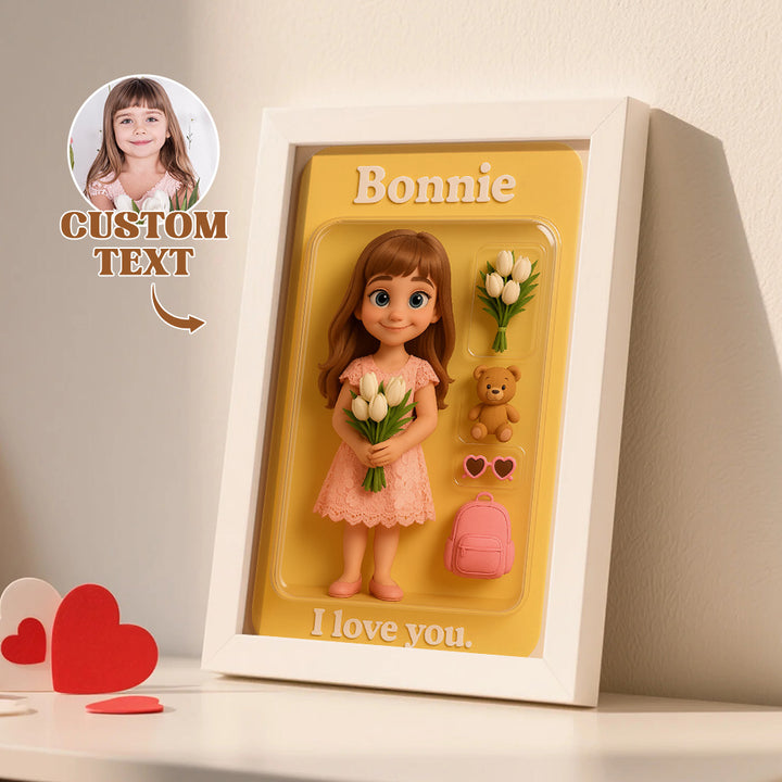 Fully Body Custom Cartoon Style Figure Portraits Personalized Toy Box Art Custom Photo Frame Decorations Flat Printed Image