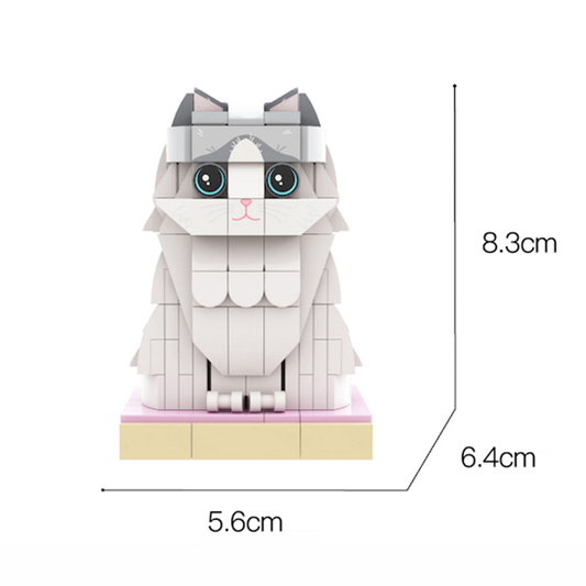 Fully Body Customizable 1 Cat Photo CustomBrick Figures Small Particle Block Brick Me Figures Customized Cat Only