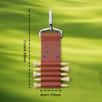 Personalized Initial Golf Bag Tag Tee Holder with 5 Tees Golf Accessory Gift for Golf Lover
