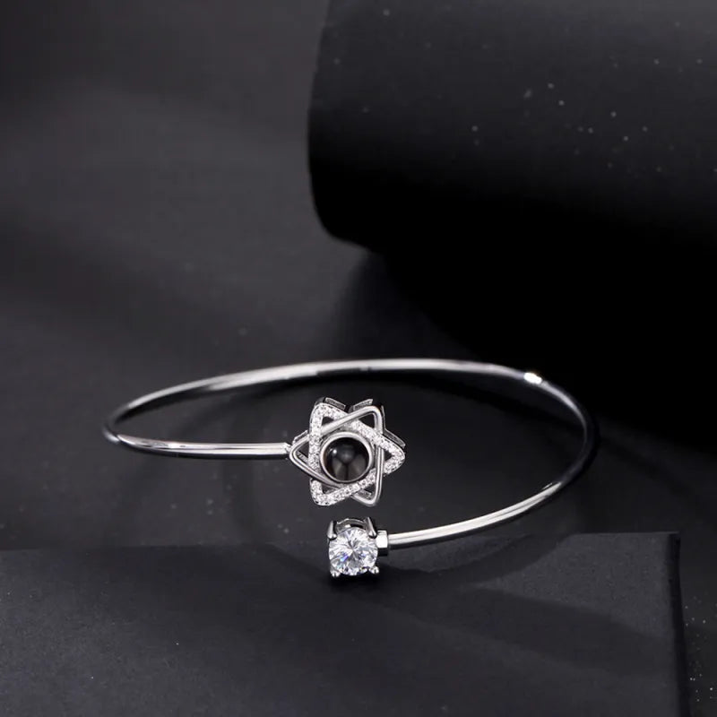 Custom Projection Bracelet Personalized Photo Bracelet Heart Jewelry Gift for Her