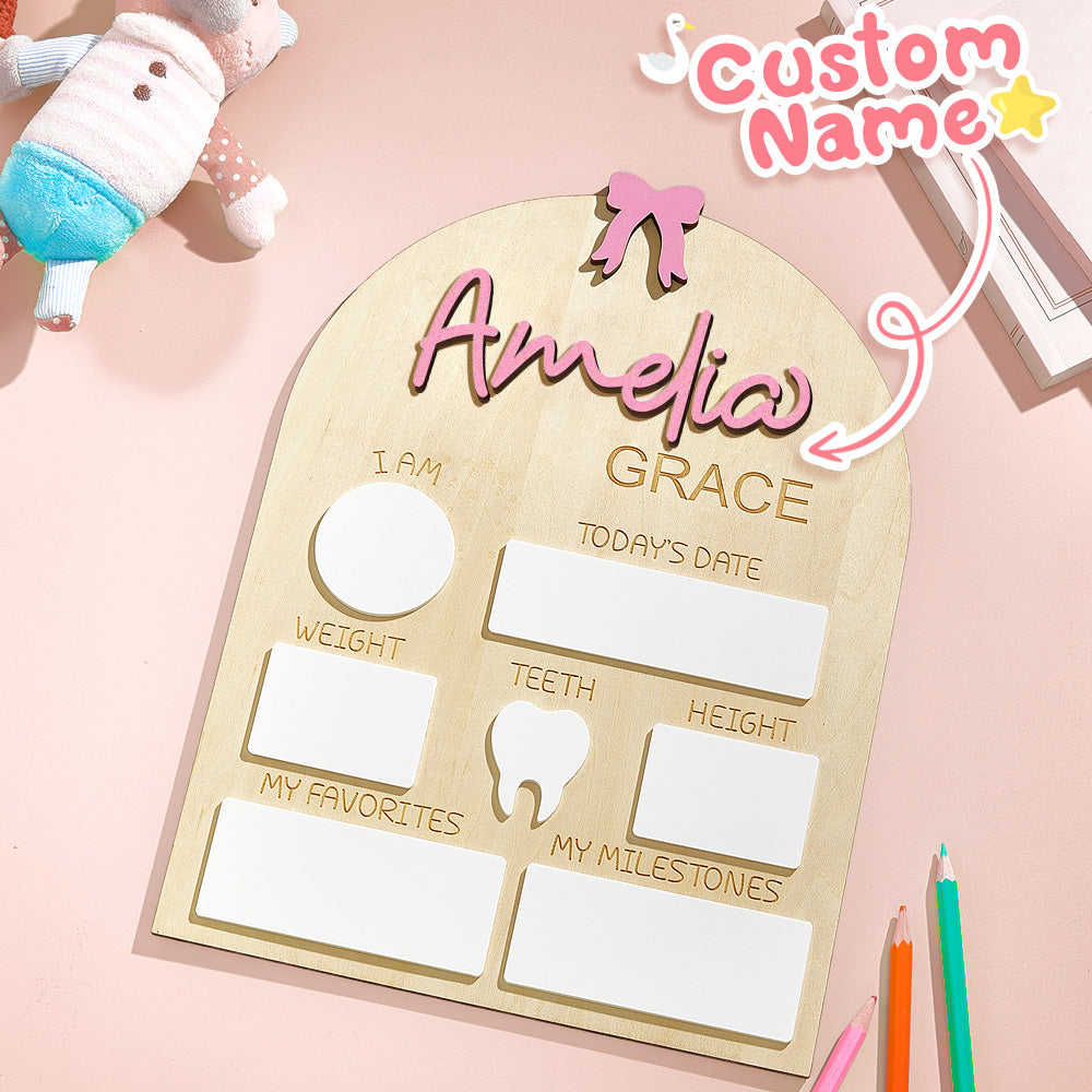 Personalized Coquette Bow Baby Name Sign with Birth Information Baby Shower Gift for New Mom