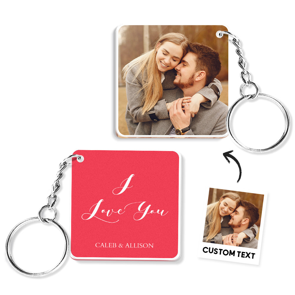 Custom Double Sided Photo Keychain 5 Colors For Keychain For Her
