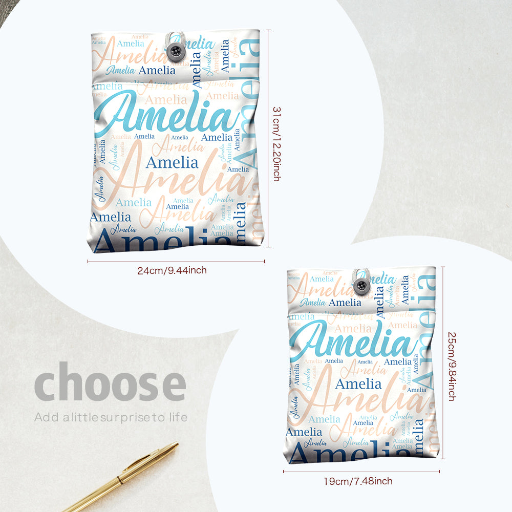 Personalized Name Book Cover with Pocket Book Cover Protector Gift for Book Lover