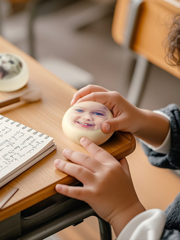 Custom Photo Stress Relief Bun Toy – Personalized Decompression Manju Style Toy