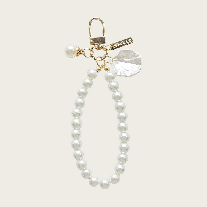 White Pearl Charm Keychain Bag Decor Accessory