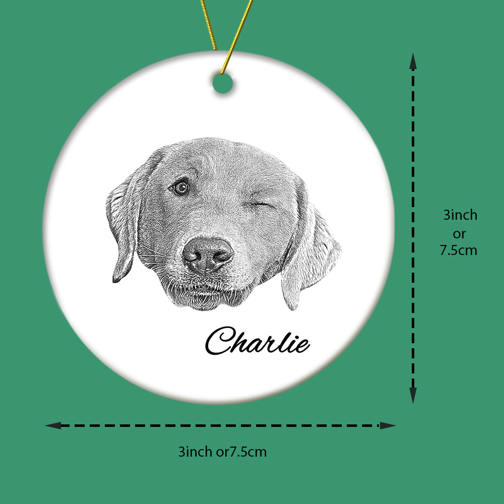 Personalized Pet Ornament Christmas Pet Face and Name Ornaments Gift for Pet Lovers