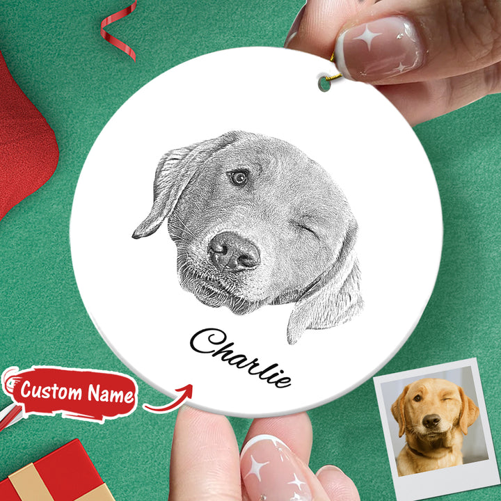 Personalized Pet Ornament Christmas Pet Face and Name Ornaments Gift for Pet Lovers