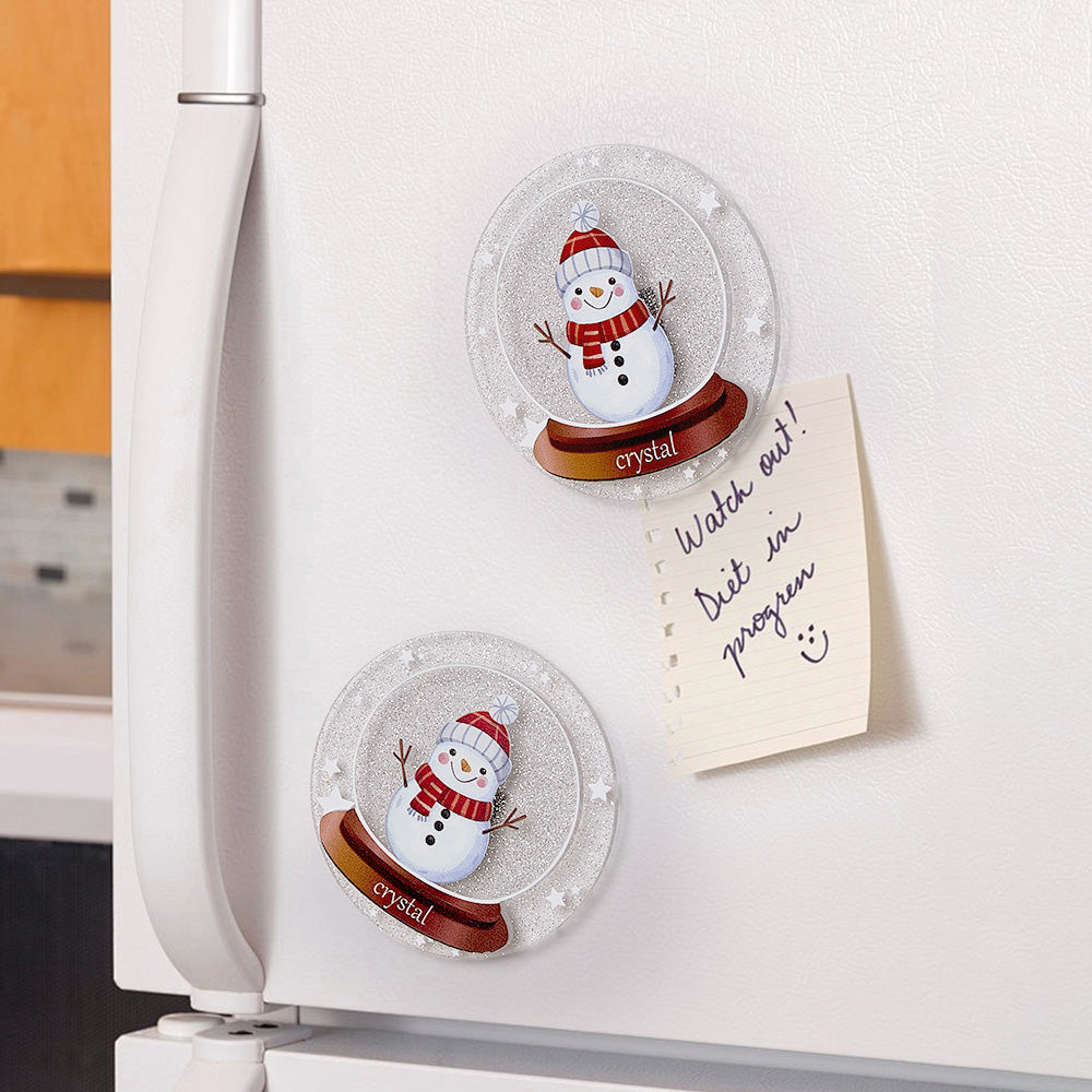Personalized Christmas Fridge Magnet with Name Snowman Refrigerator Magnet for Christmas Gift