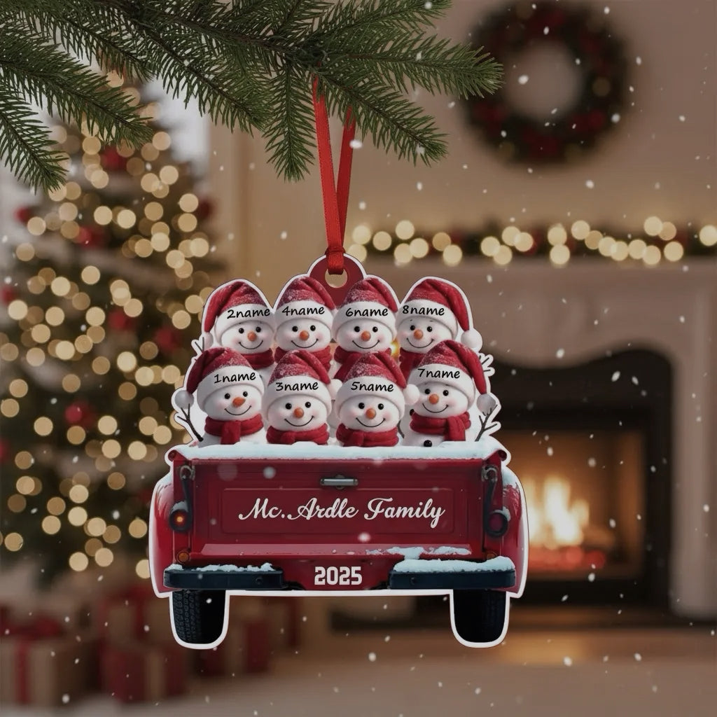 Custom Name & Year Snowman Acrylic Christmas Ornament – Personalized Holiday Tree Decor