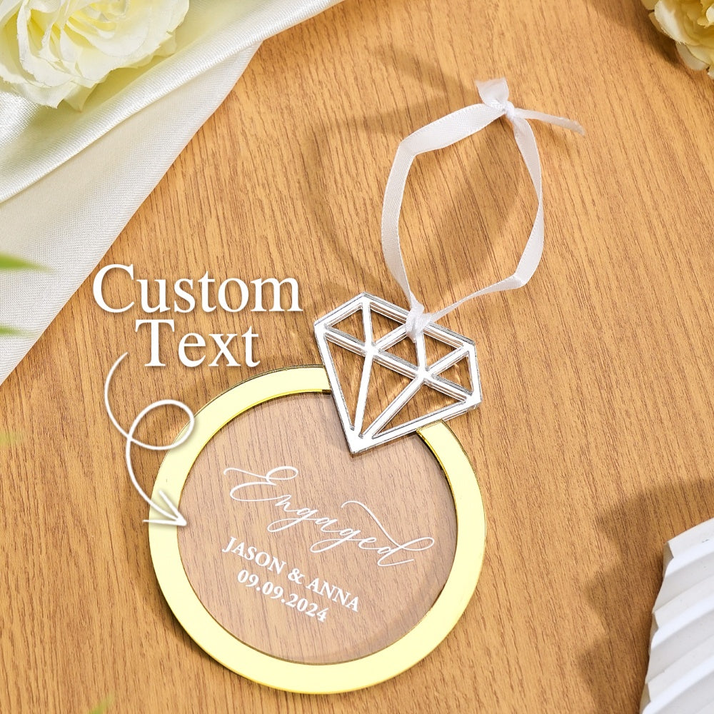 Personalized Engagement Ornament with Name Engaged Ornament Gift for Couple