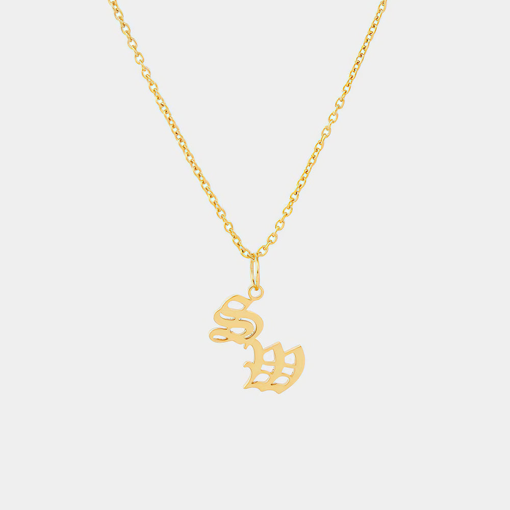 Personalized Alphabet Necklace Old English Letter Necklace