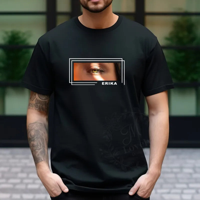 Unique Custom Eyes Tee Loved One's Eyes Shirt Personalized Eyes Artwork Tee Unique Eyes Sketch Art from Photo Gift for Your Love