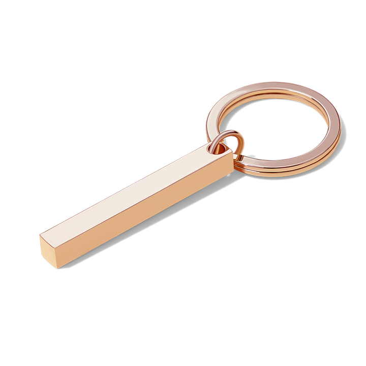 Personalized 3D Bar Keychain Engraved Music Code Key Chain