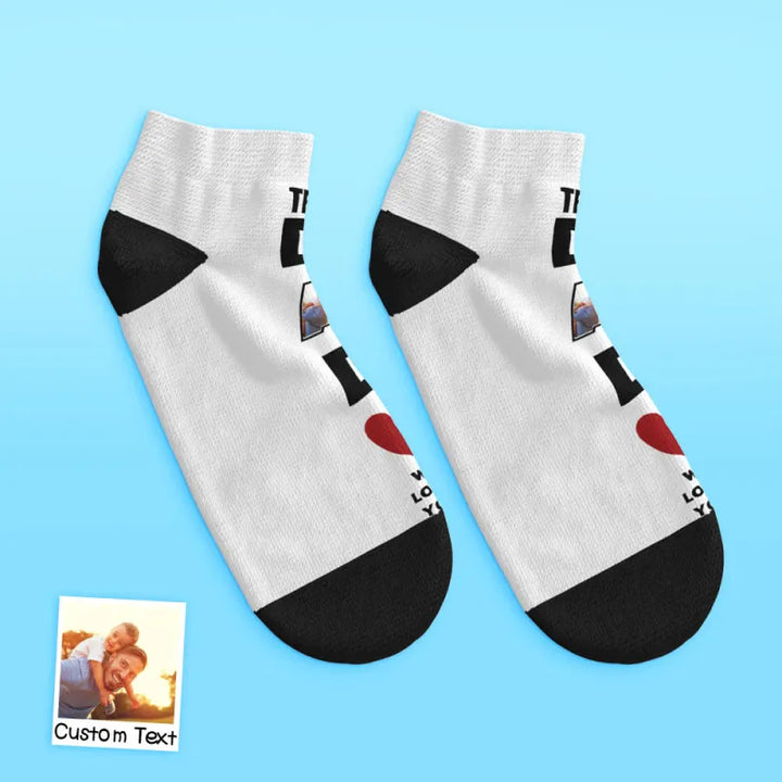 Custom Low Cut Ankle Face Socks Dad We Love You Gifts For Dad