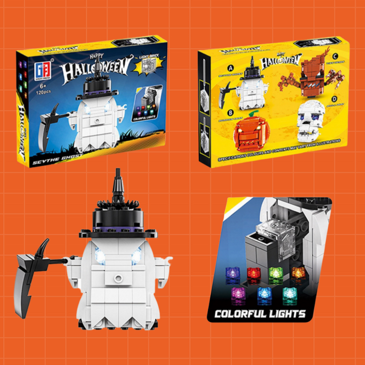 Halloween-Themed Brick Figures – Spooky Desktop Decoration & Party Supplies (4 Styles Available)
