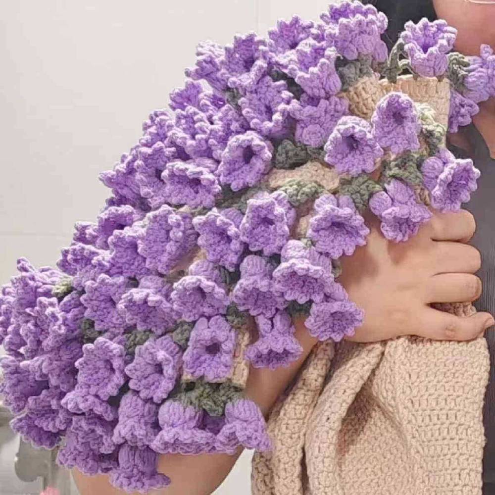 Hand-Knitted Rose Blanket DIY Kit & Ready-Made Gift for Mother's Day Valentine's Day