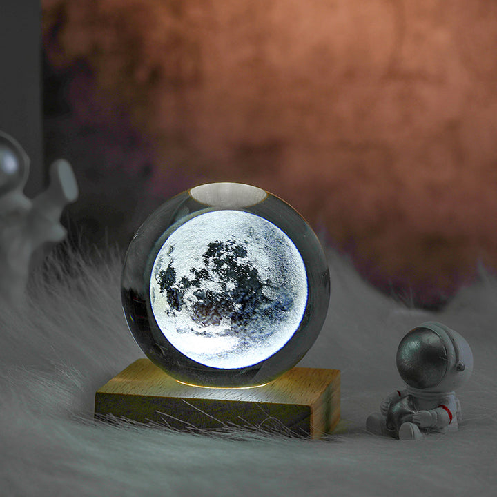 3D Laser Engraved Crystal Ball Night Light
