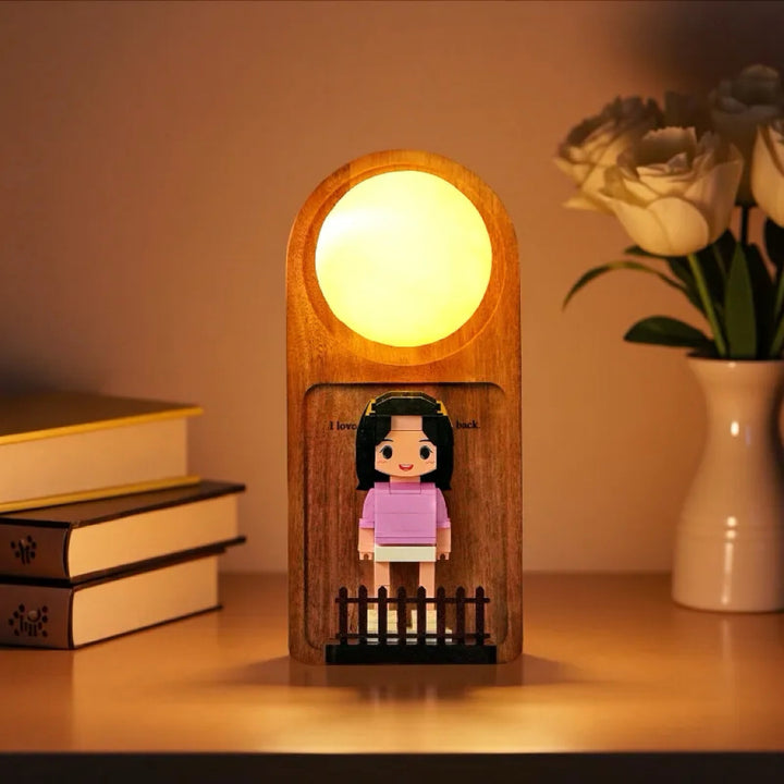Custom Name & Photo Brick Figure Night Light Personalized Family Night Light Best Gift