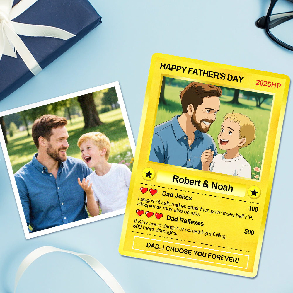 Custom Father's Day Poke Card Father's Day Gift For Dad Custom Poke Present