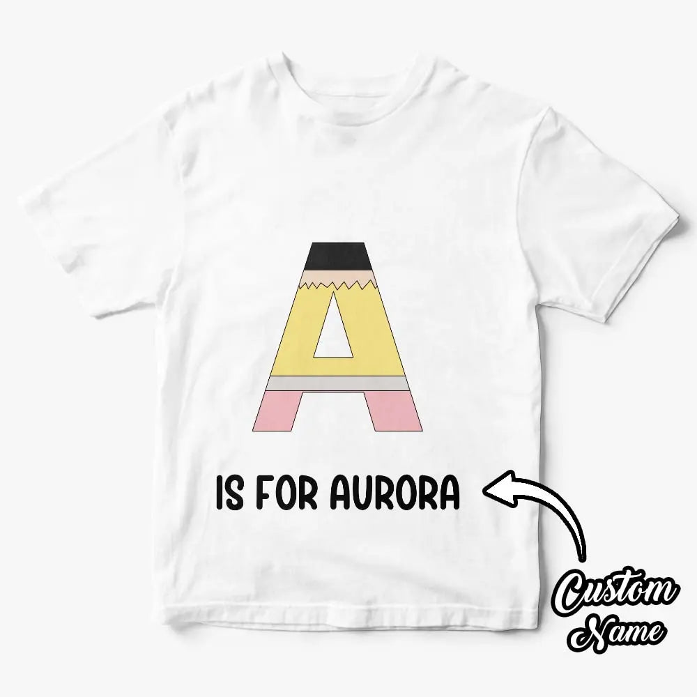 Personalized Back to School Pencil T-shirt First Day of School Shirt Gift for Kids