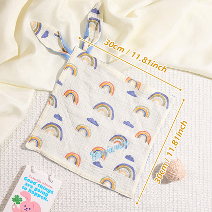Personalized Soothe Towel Bibs Cute Soft Sleeping Towel with Embroidered Name Gifts for Baby