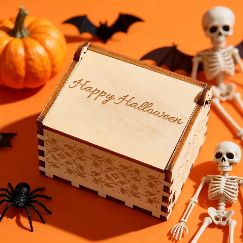 Custom Halloween Gift Digital Music Box Any song Tune or Voice Personalized Wooden Photo Music Box with Text Anniversary Gifts