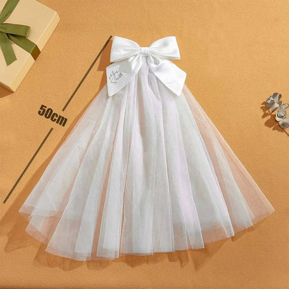 Personalized Bridal Veil Bow Clip Gift for Bride