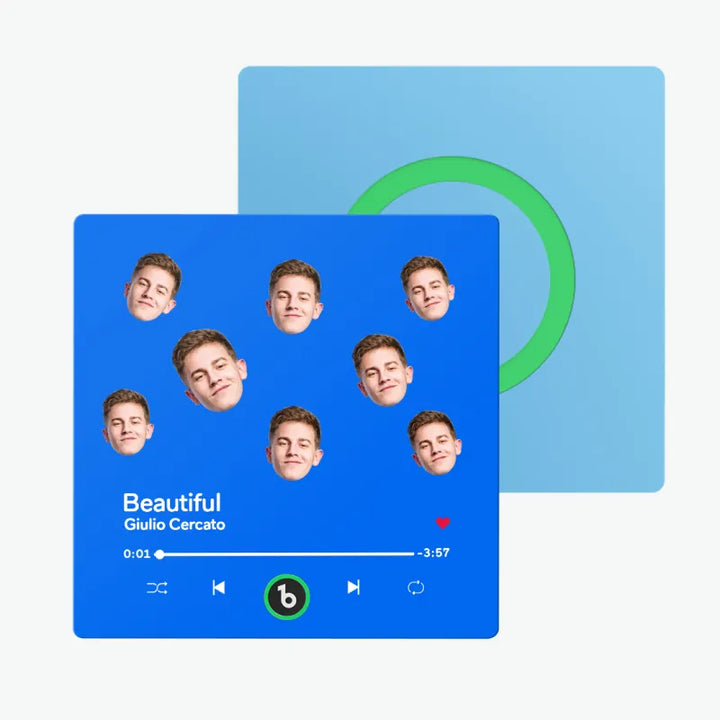 FridgeBeats Frameless Custom Music Fridge Magnet Custom Face Colorful Album Fridge Magnet Music Wall Photo Sticker Gift for Couple