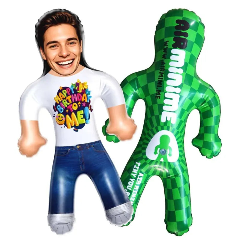 Custom Face Happy Birthday To Me! Blow Up Dolls Funny Inflatable Balloon Custom Air Doll for Birthday Party Favors