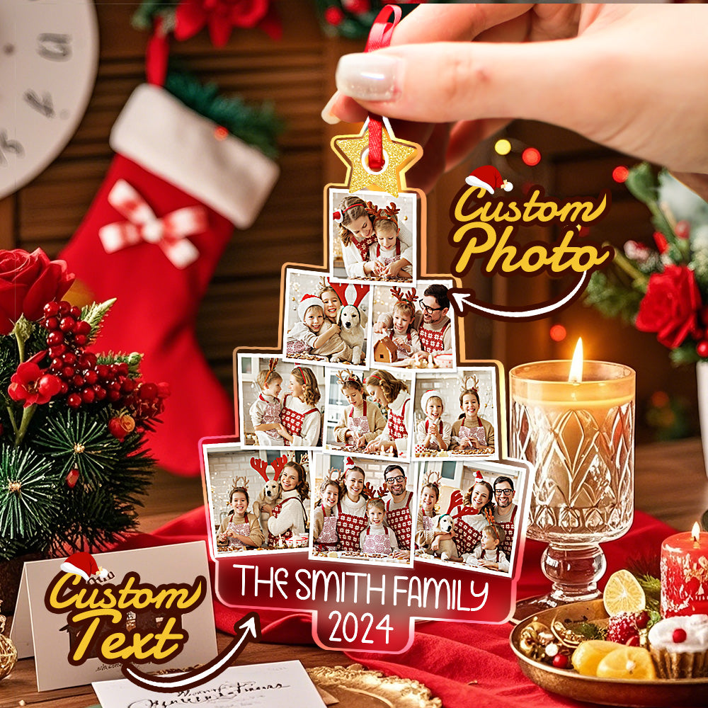 Personalized Photo Christmas Tree Ornament Custom Ornament Christmas Gift for Family