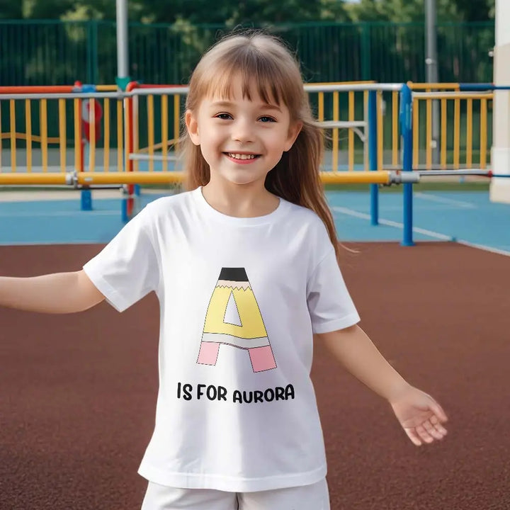 Personalized Back to School Pencil T-shirt First Day of School Shirt Gift for Kids