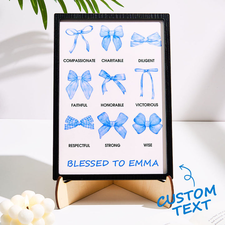Personalized Bow Wooden Plaque with Biblical Text Birthday Gift for Her