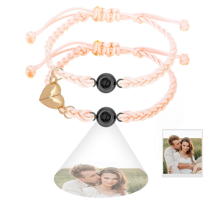 Custom Projection Bracelet Magnetic Heart Couple Bracelets