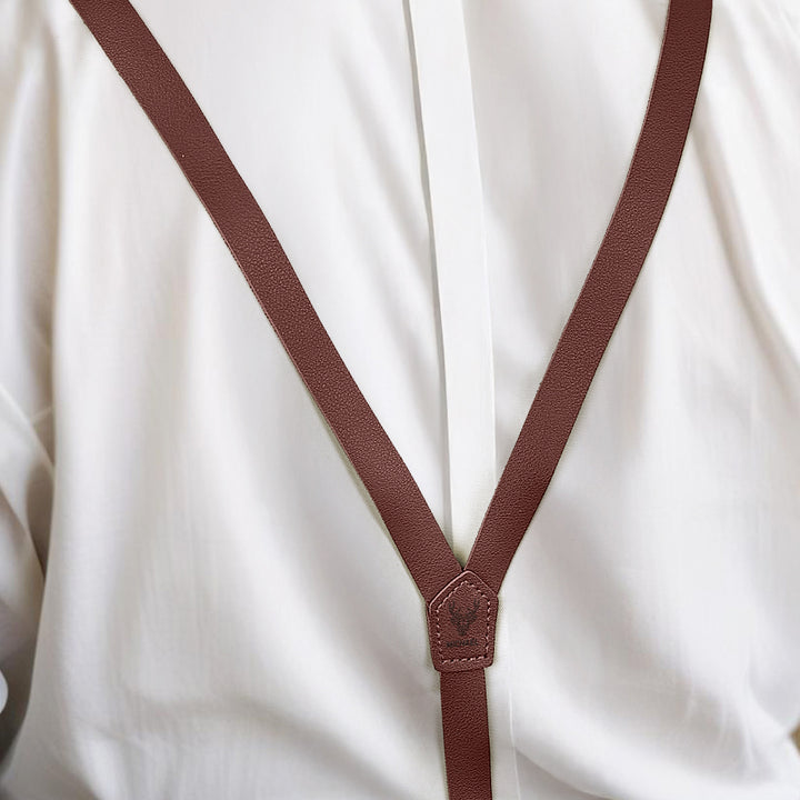 Personalized Men's PU Suspenders with Engraved Name Gifts for Men Groomsmen Accessory
