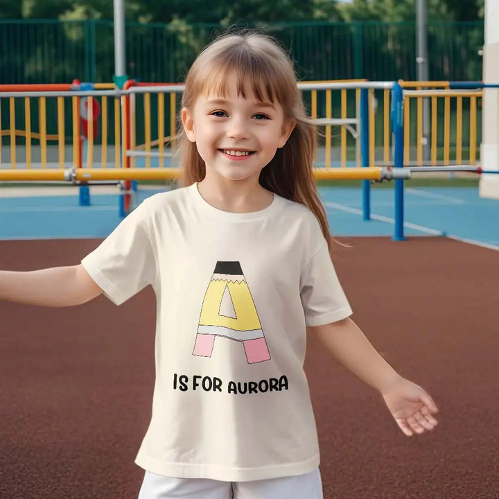 Personalized Back to School Pencil T-shirt First Day of School Shirt Gift for Kids