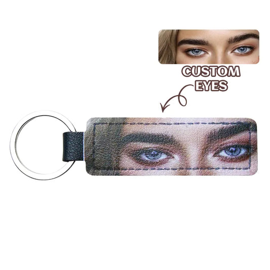 Custom Colored Eyes Keychain PU Leather Keychain Gift