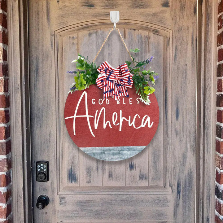 4th of July Welcome Door Sign Independence Day Decorations Front Door Hanger Gifts
