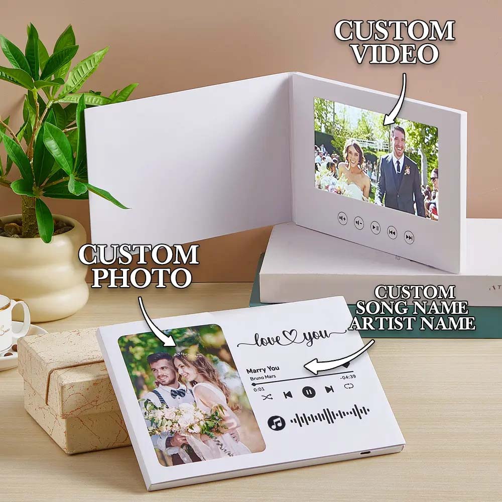 Personalized Video Greeting Card Custom Video Brochures Video Book Gift for Lover