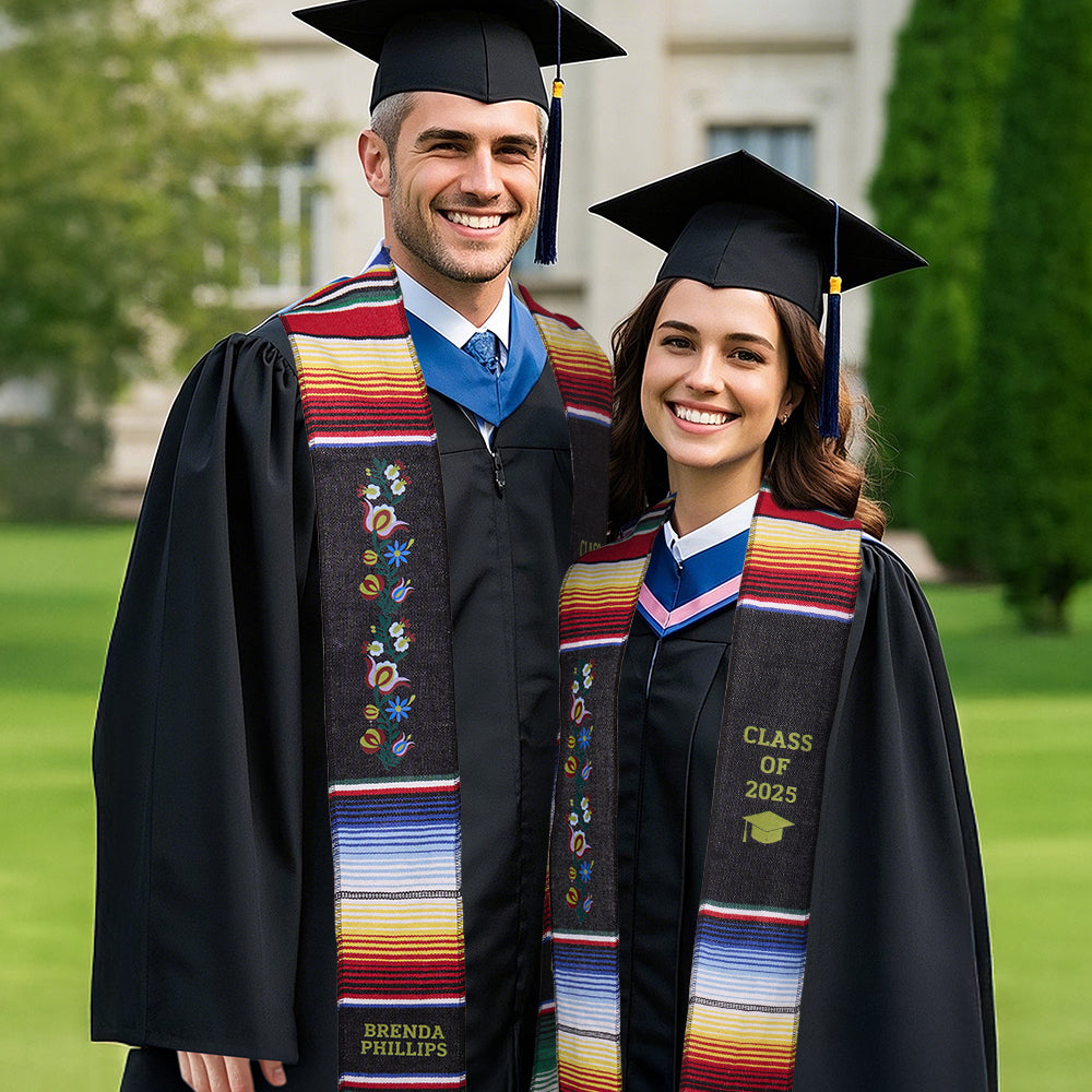 Personalized Mexican Graduation Stole Class of 2025 Graduation Gift for Graduates