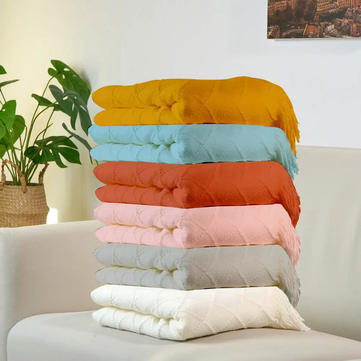 Personalized Tassel Blanket with Embroidered Name Gift for Kids