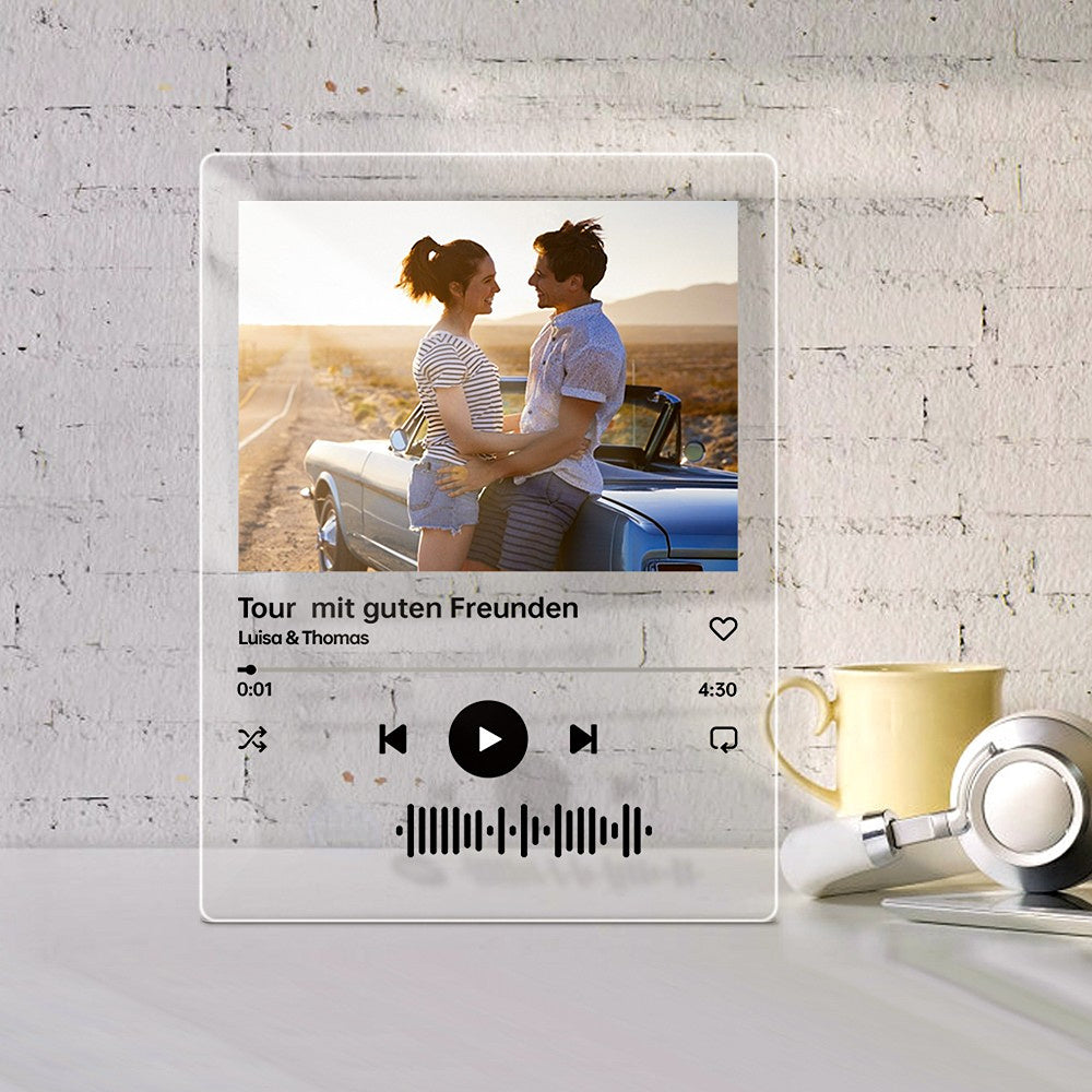 Scannable Music Code Acrylic Plaque Custom Photo Album Cover