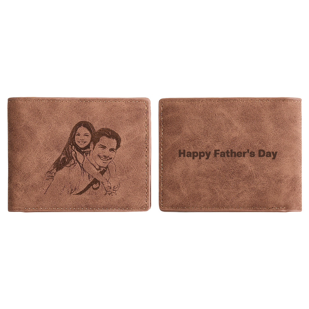 Personalized Photo & Message Wallet – Custom Engraved PU Leather Wallet Birthday Gift Father's Day Gift Christmas Gift