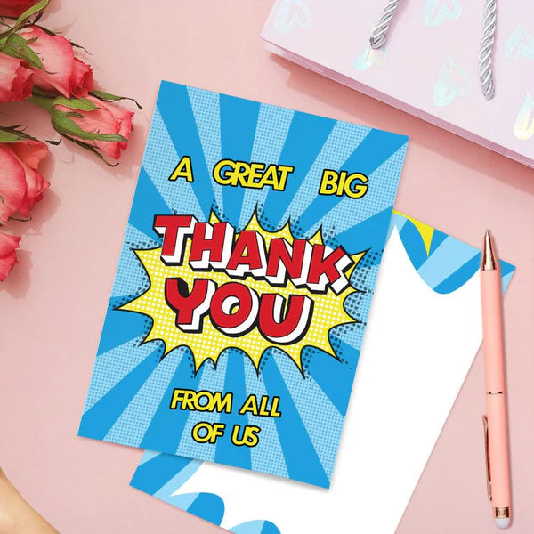 Thank You Card Superhero Comic Book Style Thank You from All of Us Funny Gifts