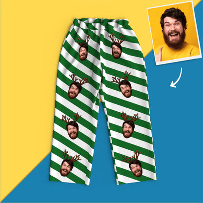 Custom Face Christmas Long Sleeve Pajamas Set Elk