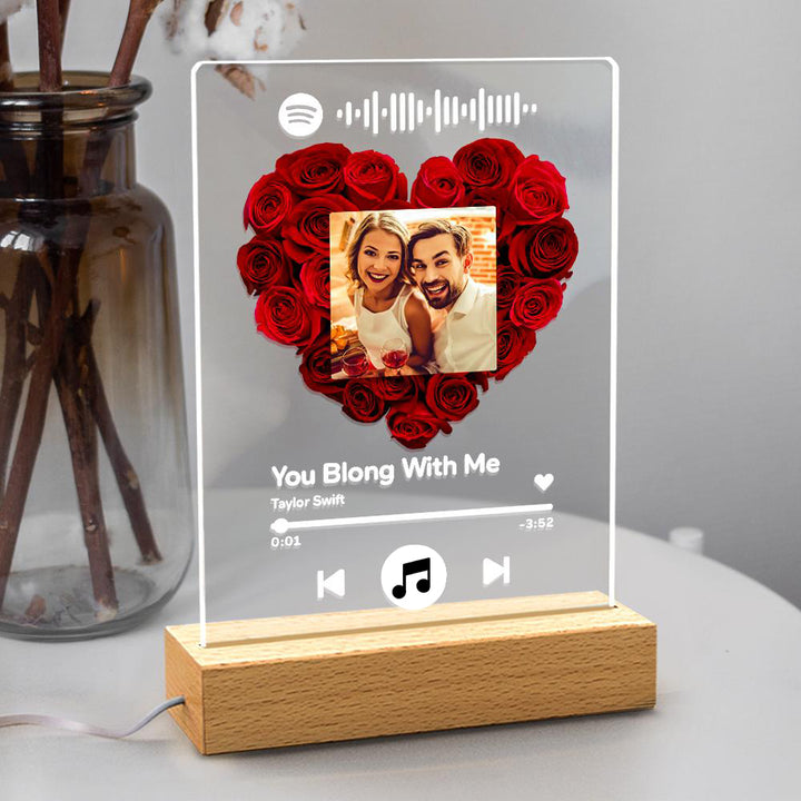 Custom Rose Plauqe  Personalized Night Light Romantic & Sentimental Birthday Gifts For Boyfriend