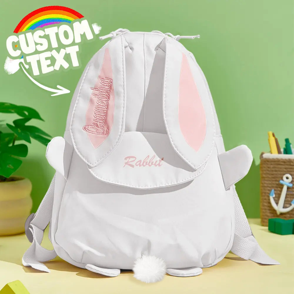 Personalized Name Embroidery Backpack Custom Mini Rabbit Backpack School Bags Gift for Kids