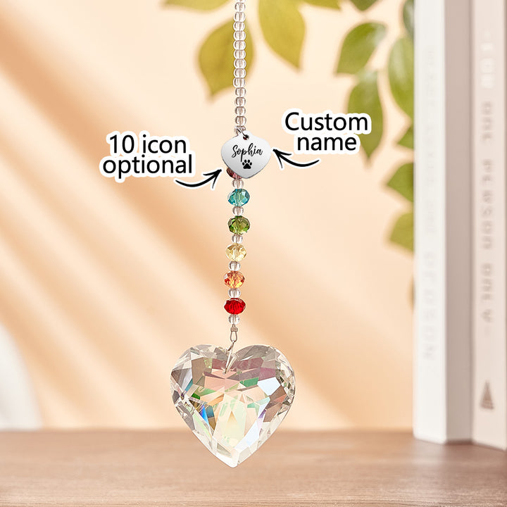 Custom Rainbow Suncatcher Pet Memorial Crystal Rainbow Bridge Gift for Pet Lovers