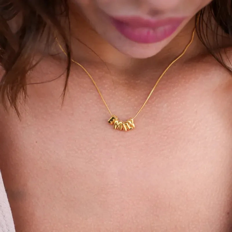 Personalized 3D Bubble Letters Name Necklace Fantastic Gift for All Your Loved Ones